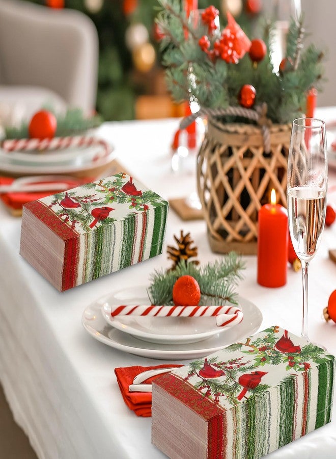 JarThenaAMCS مناديل ورقية للضيوف من JarThenaAMCS، 80 قطعة، بتصميم طائر الكاردينال العتيق، مزينة بالتوت، مثالية للاستخدام في الحمام، مناسبة لفصل الشتاء وعيد الميلاد، للاستخدام مرة واحدة، ومناسبة لمستلزمات الحفلات المنزلية. - Image 4